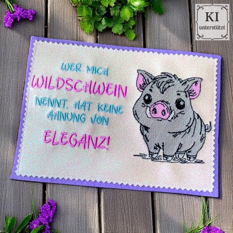 ED0004 –Wildschwein im Scribble Stil ikl. ITH – ab 10x10 cm 