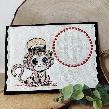 ED0010 – Stickdatei Äffchen inkl. MugRug (ITH) - ab 10x10 Rahmen