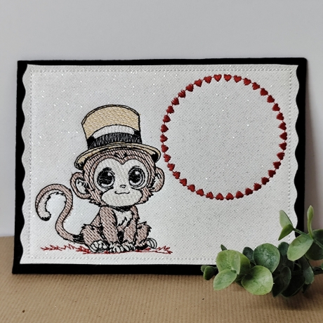 ED0010 – Stickdatei Äffchen inkl. MugRug (ITH) - ab 10x10 Rahmen