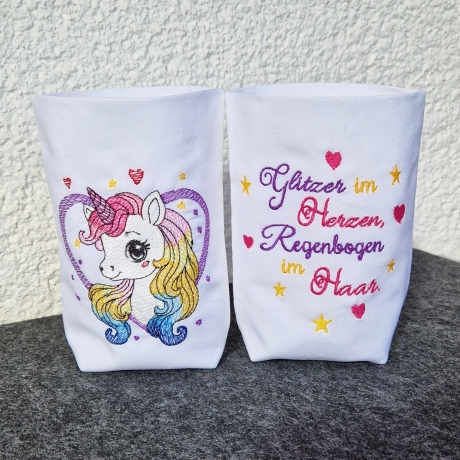 ED0015 – Einhornkopf & Spruch (Doro-Collection) - ab 10x10 Rahmen