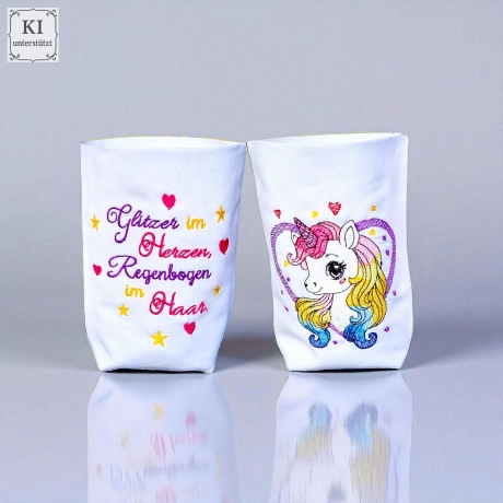 ED0015 – Einhornkopf & Spruch (Doro-Collection) - ab 10x10 Rahmen