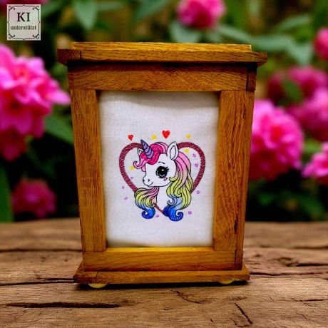 ED0015 – Einhornkopf & Spruch (Doro-Collection) - ab 10x10 Rahmen