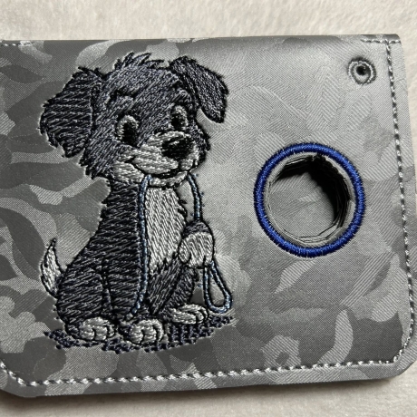 ED0028– Stickdateien Wuffis ITH-Kacki-Beutel - ab 13x18 Rahmen