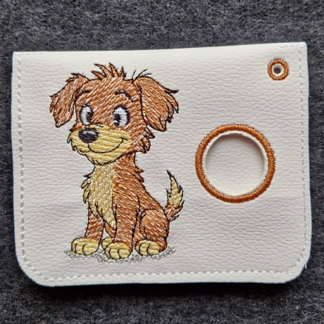 ED0028– Stickdateien Wuffis ITH-Kacki-Beutel - ab 13x18 Rahmen