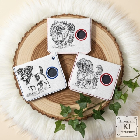 ED0033– Stickdateien Hunde ITH-Kacki-Beutel - ab 10x10 Rahmen