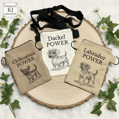 ED0033– Stickdateien Hunde ITH-Kacki-Beutel - ab 10x10 Rahmen