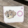 ED0036– Stickdateien Wuffis ITH-Kacki-Beutel 2 - ab 13x18 Rahmen