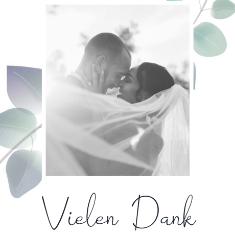 100 Dankeskarten Hochzeit Eukalyptusgrün