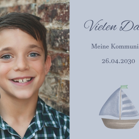 50 Dankeskarten Kommunion Konfirmation Kapitänsblau