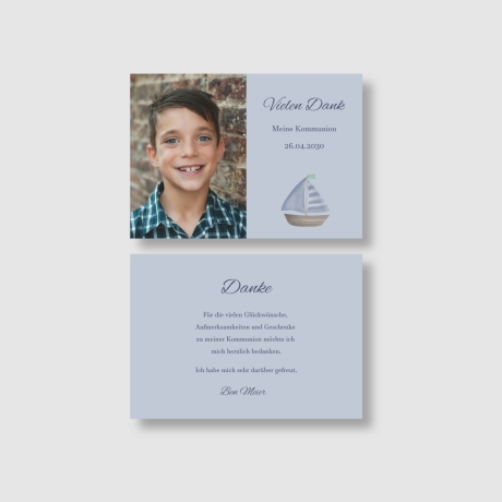 50 Dankeskarten Kommunion Konfirmation Kapitänsblau