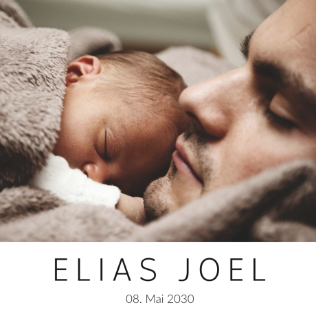 50 Dankeskarten Geburt Naturweiß