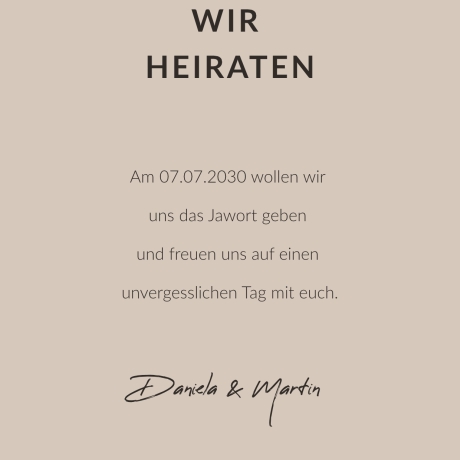 100 Save-the-Date Karten Pastellsand