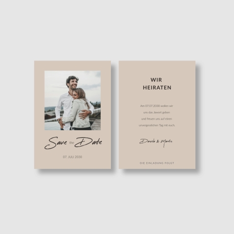 100 Save-the-Date Karten Pastellsand