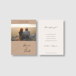 100 Save-the-Date Karten Perlbeige