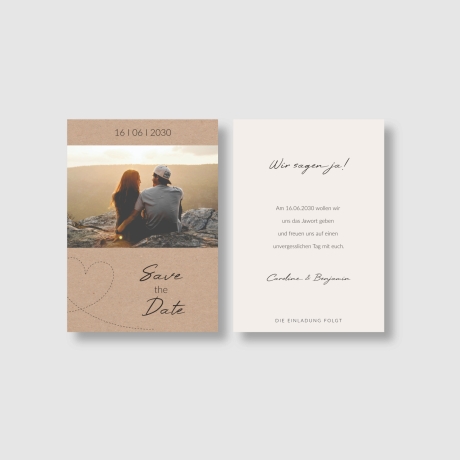 100 Save-the-Date Karten Perlbeige