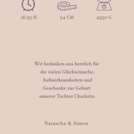 100 Dankeskarten Geburt Rotviolett