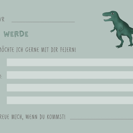 10 Einladungskarten Dino Kindergeburtstag