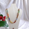 Halskette Perlenkette Bunt mit Gold Kurzkette Kette Damenkette