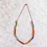Halskette Perlenkette Bunt mit Gold Kurzkette Kette Damenkette