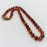 Edelsteinkette, rotbraun, Karneol, 56 cm, Perlenkette, Schmuck