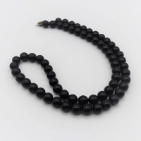 Edelsteinkette, schwarz, Onyx, 66 cm, Perlenkette, Edelschmuck