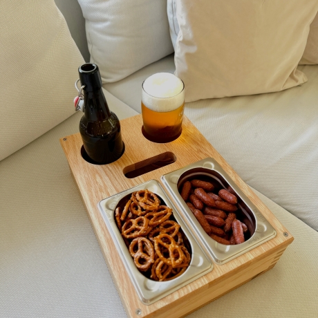 Sofa Butler - Couch Tablett - Bierkiste - Geschenk aus Eiche NEU