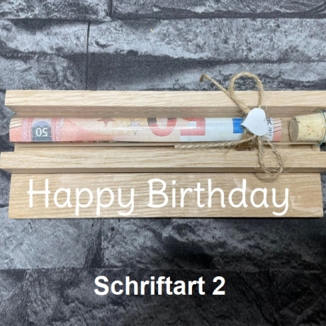 Geldgeschenk • Zum Geburtstag • Reagenzglas • Eiche