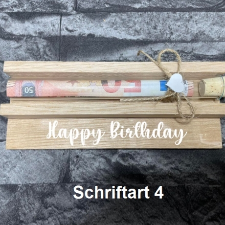 Geldgeschenk • Zum Geburtstag • Reagenzglas • Eiche