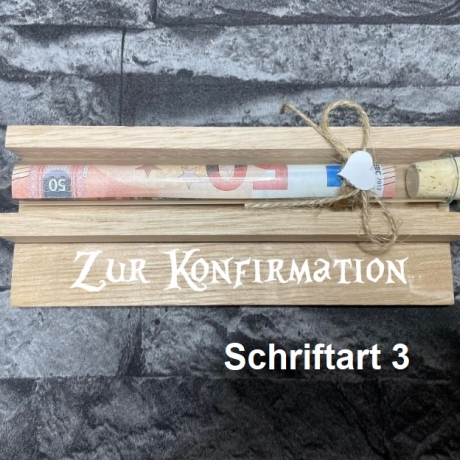 Geldgeschenk • Zur Konfirmation • Reagenzglas • Eiche