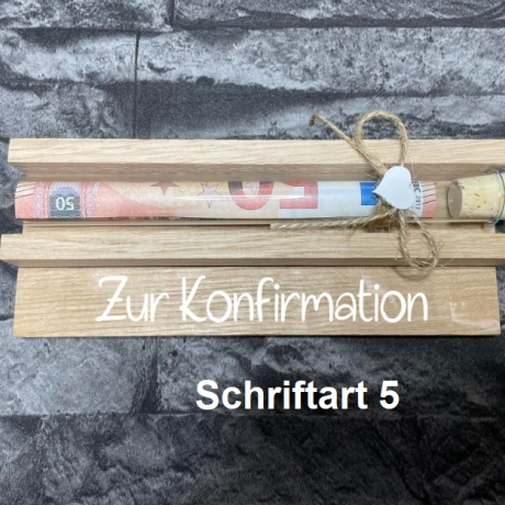 Geldgeschenk • Zur Konfirmation • Reagenzglas • Eiche