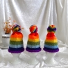 Eierwärmer Eier-Mützen Pudelmützen für Eier 3er-Set Regenbogen