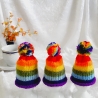 Eierwärmer Eier-Mützen Pudelmützen für Eier 3er-Set Regenbogen