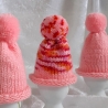 Eierwärmer Eier-Mützen Pudelmützen für Eier 3er-Set Rosa