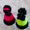 Eierwärmer Eier-Mützen Pudelmützen für Eier Doppel-Set Neon-Farbe