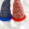 Eierwärmer Set Eier-Mützen Zipfelmütze für Eier Blau und Orange