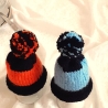 gestrickte Eierwärmer Eier-Mützen Pudelmützen für Eier Doppel-Set