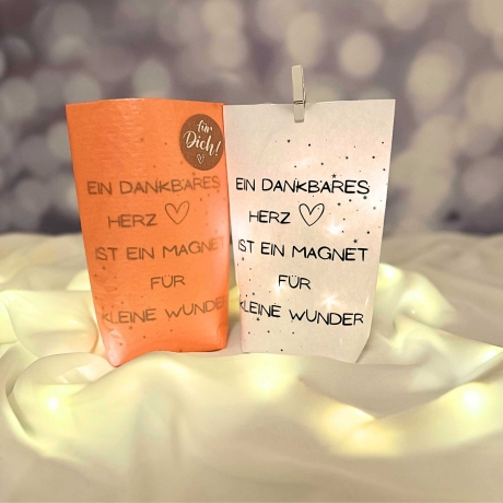 Lichtertüte, Lichterbeutel mit Spruch, Mitbringsel,Geschenk Idee