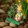 Einfarbiger Hase mit Tulpe aus PLA –  Oster-Deko zum Hinstellen