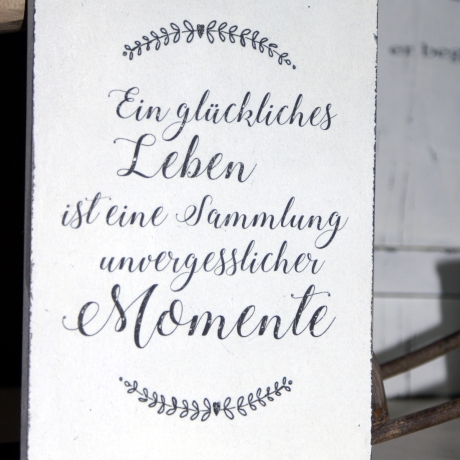 Schild Holz ein glückliches Leben ...  Shabby Chic