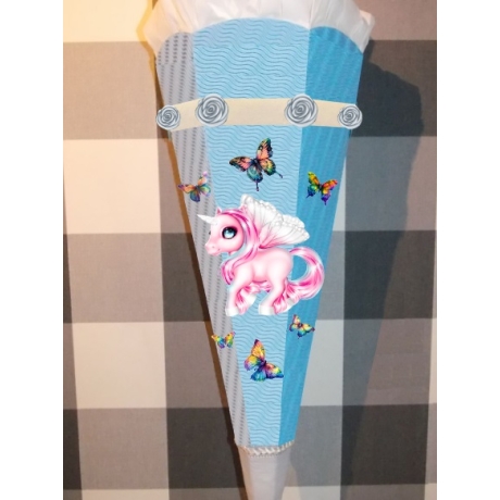 Dekoelemente für Schultüte Einhorn Gara verschiedene Farben