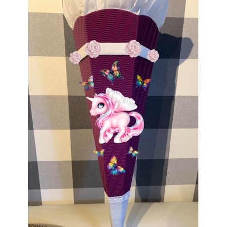 Dekoelemente für Schultüte Einhorn Gara verschiedene Farben