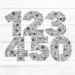 Blumen Zahlen 1-5 Plotterdatei SVG DXF FCM Blumen Zahlen 1-5 Plotterdatei SVG DXF FCM