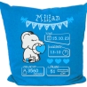 Kissen 40x40 cm WELCOME BOY personalisiert mit Geburtsdaten/Name