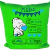 Kissen 40x40 cm WELCOME BOY personalisiert mit Geburtsdaten/Name