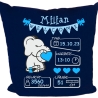 Kissen 40x40 cm WELCOME BOY personalisiert mit Geburtsdaten/Name