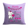 Kissen 40x40 cm WELCOME GIRL personalisiert mit Geburtsdaten/Name