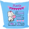 Kissen 40x40 cm WELCOME GIRL personalisiert mit Geburtsdaten/Name