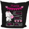 Kissen 40x40 cm WELCOME GIRL personalisiert mit Geburtsdaten/Name