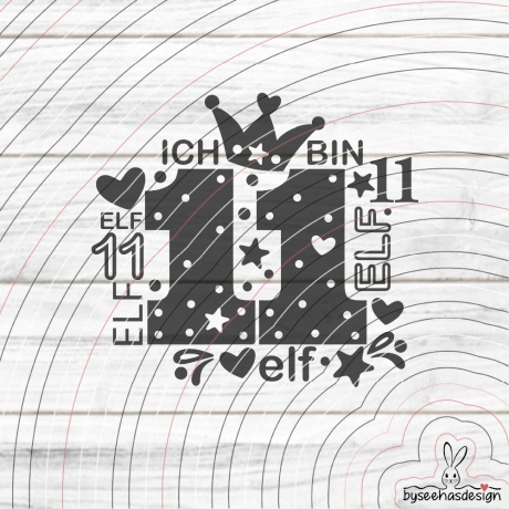 Zahl Elf Plotterdatei SVG DXF 