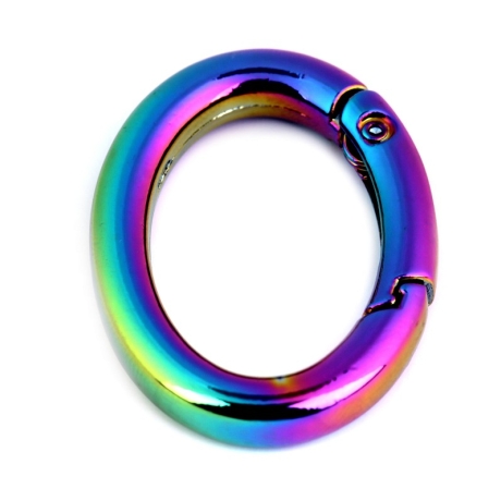 Karabiner Ring Oval 19/29mm Vernickelt Regenbogen